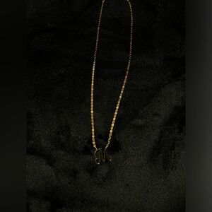 14k solid gold “M” Initial Necklace